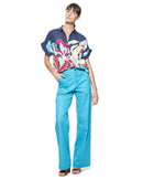 Dottie Blouse | Navy Tropics