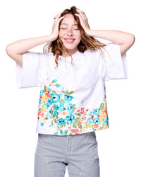 Boxy Shirt | White Morning Blooms