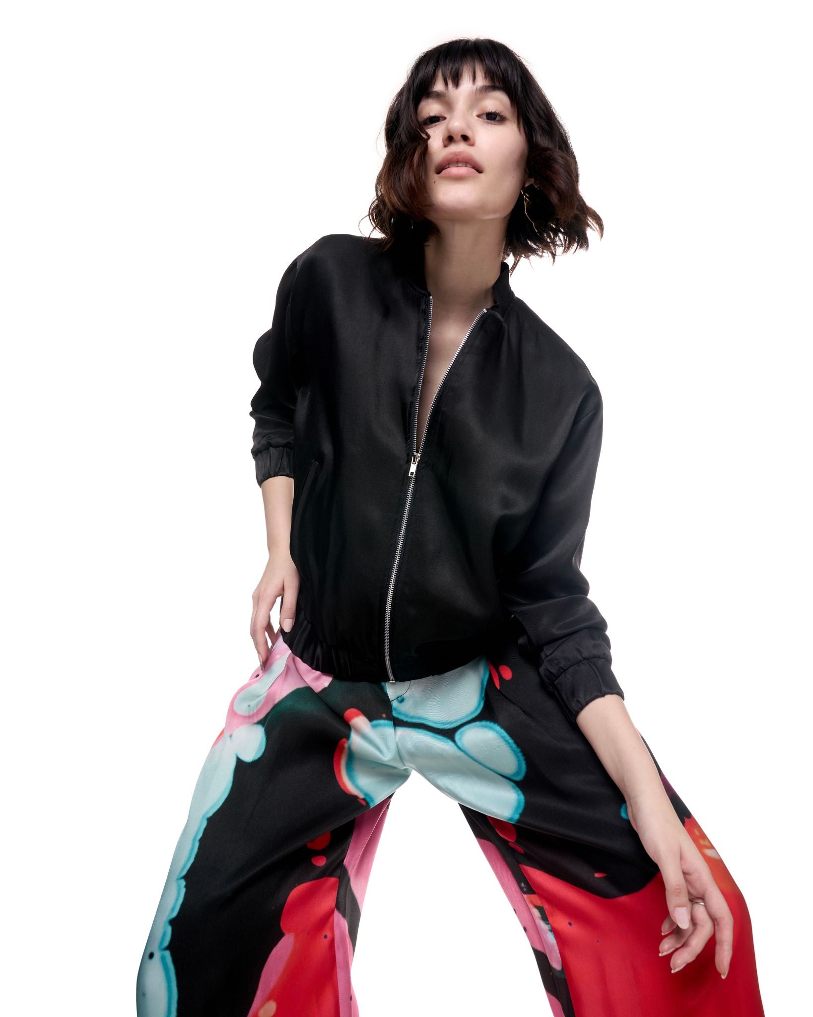 Jen Bomber Jacket | Black Mural