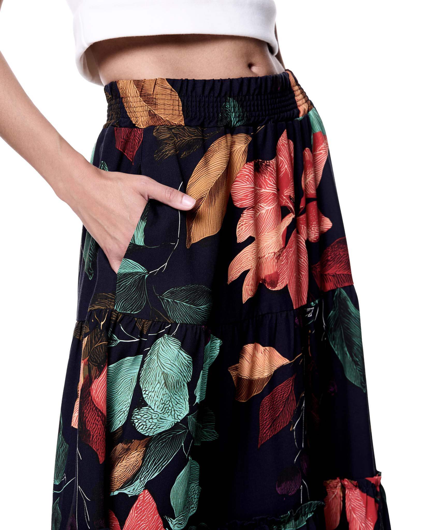 Maddie Skirt | Black Harvest Florals