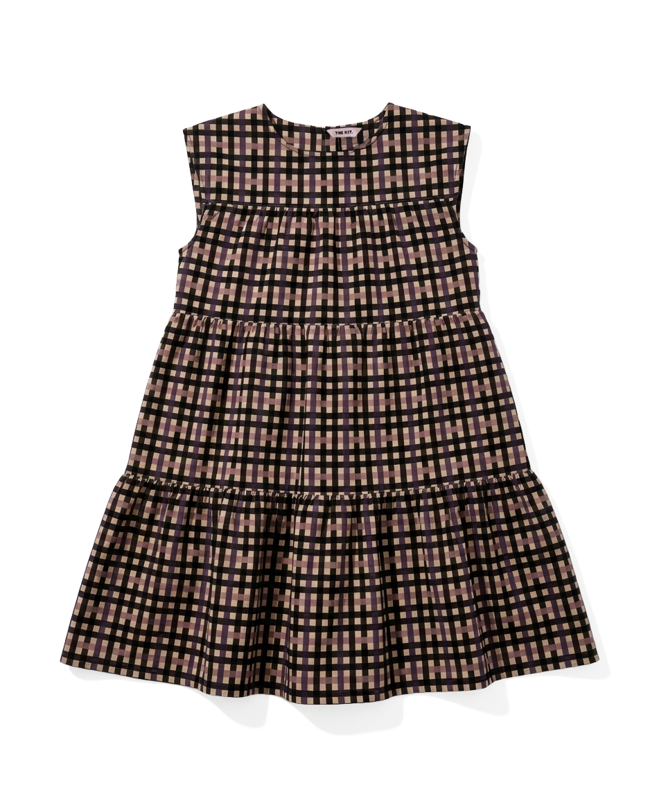 KID Ruffle Dress | Nocturne Gingham