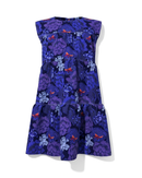 KID Ruffle Dress | Sapphire Iris
