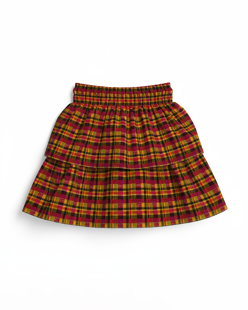 KID Ruffle Skirt | Citrus Plaid