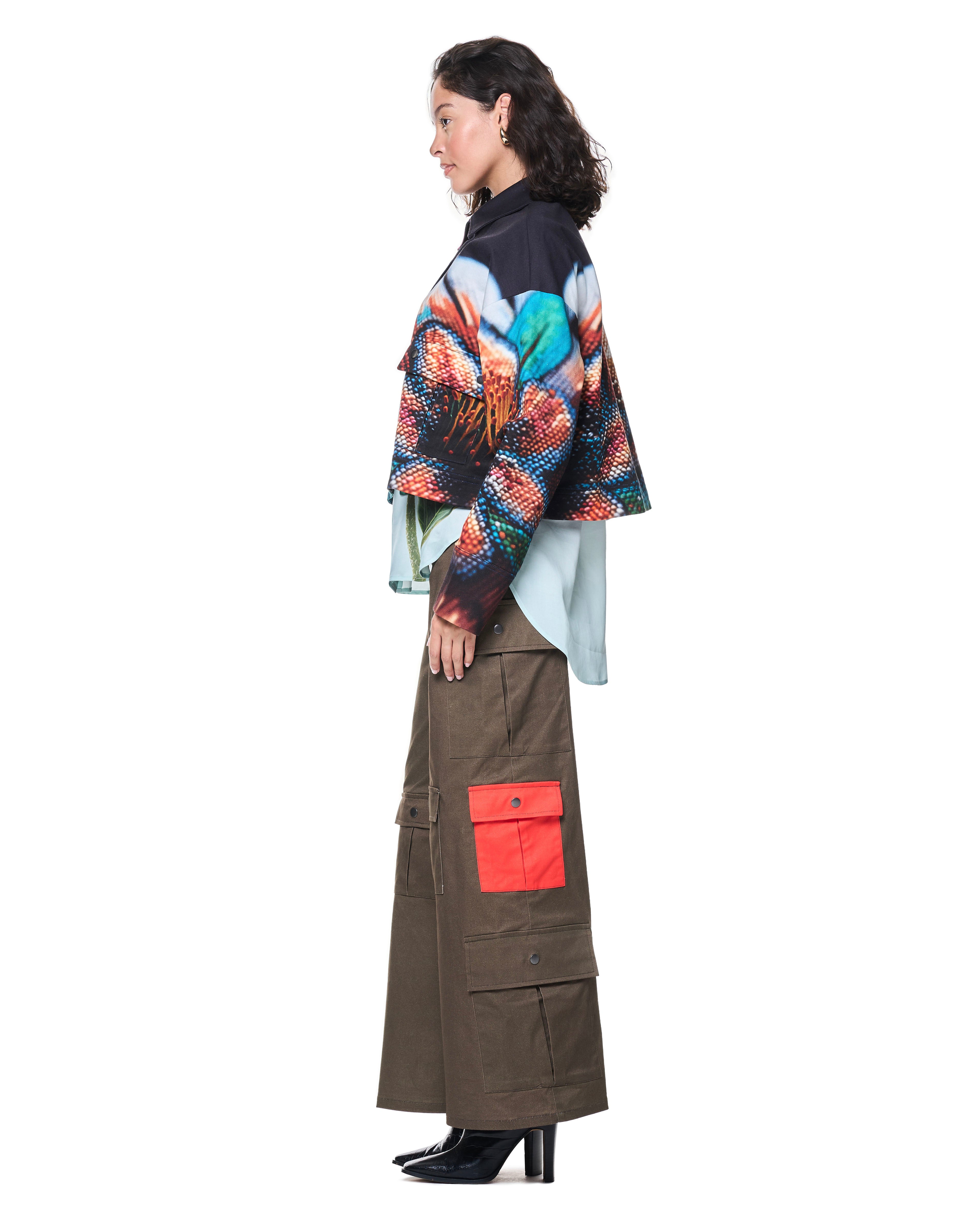 Mia Jacket | Navy Cross Stitch Florals