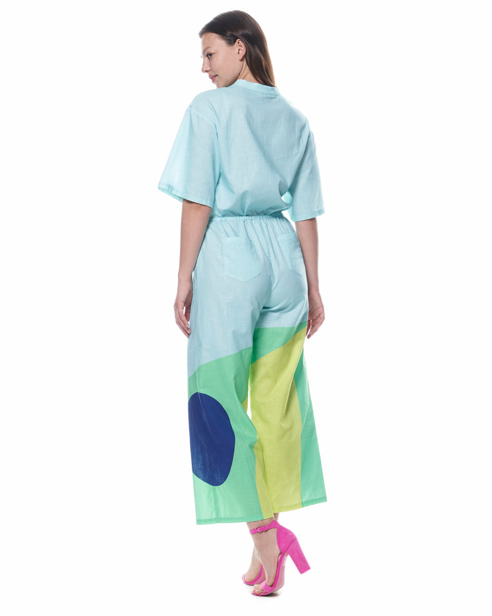 Issa Jumpsuit | Aqua Cut Paper