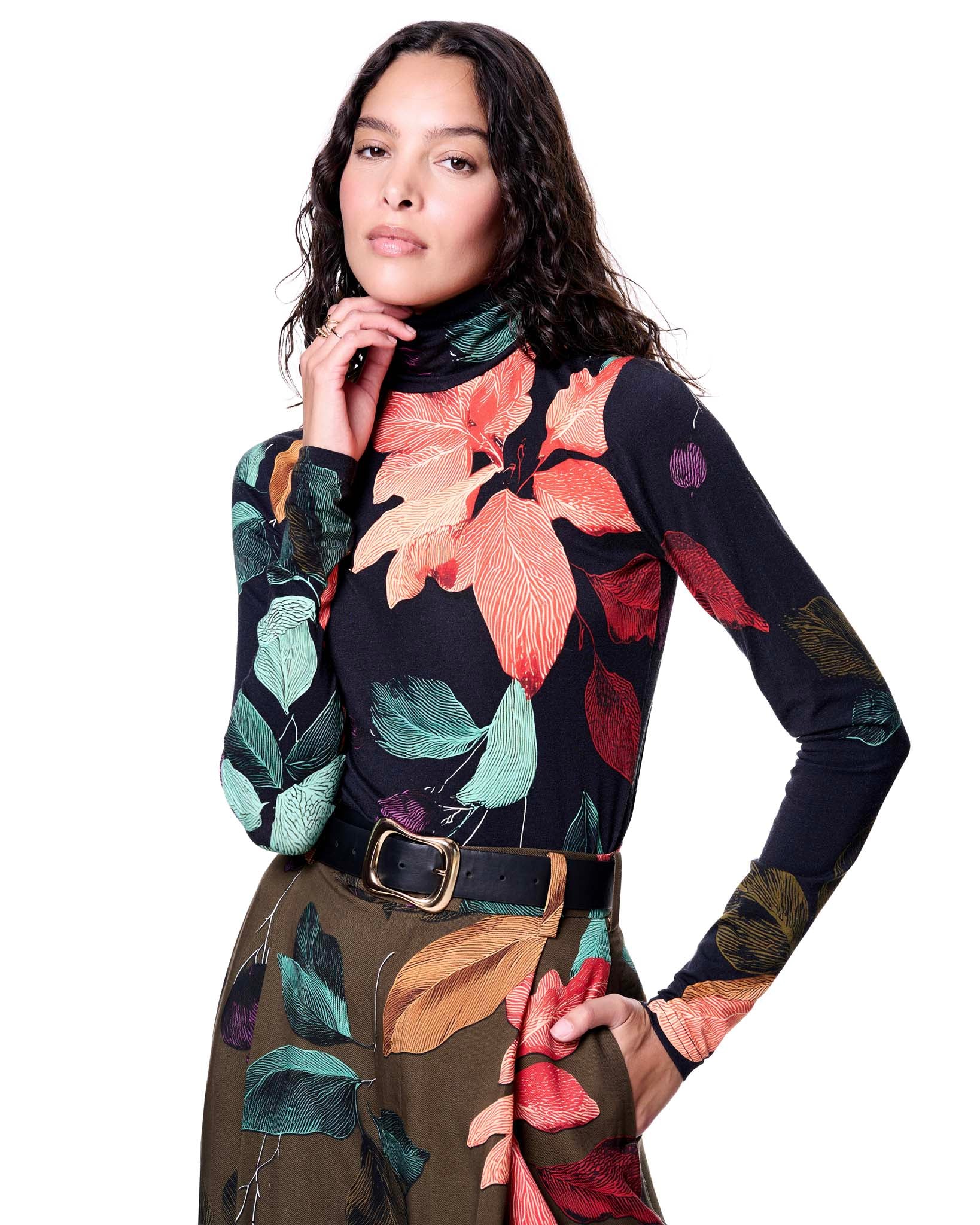 Turtleneck | Black Harvest Florals