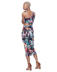 Selina Dress | Navy Tropics