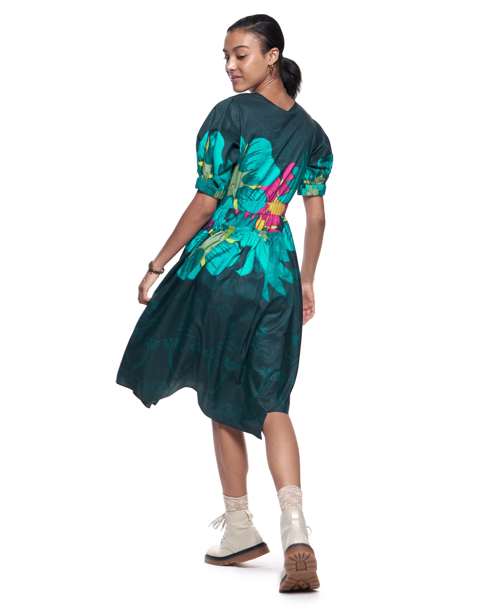 Sophia Dress | Evergreen Blooming Batik