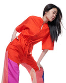 Issa Jumpsuit | Magenta Cut Paper