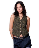 Margo Vest | Flecked Light Olive