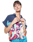 Dottie Blouse | Navy Tropics