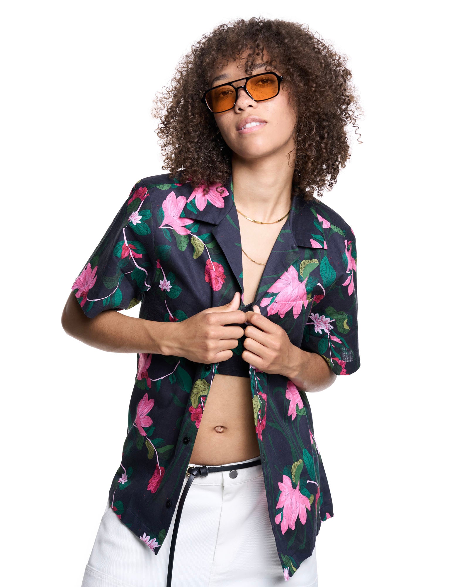 Daniel Camp Shirt | Black Beach Florals