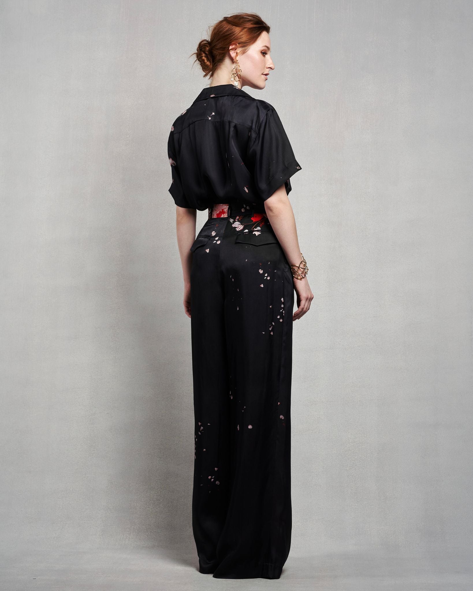 Leigh Trouser | Red Shattered Florals