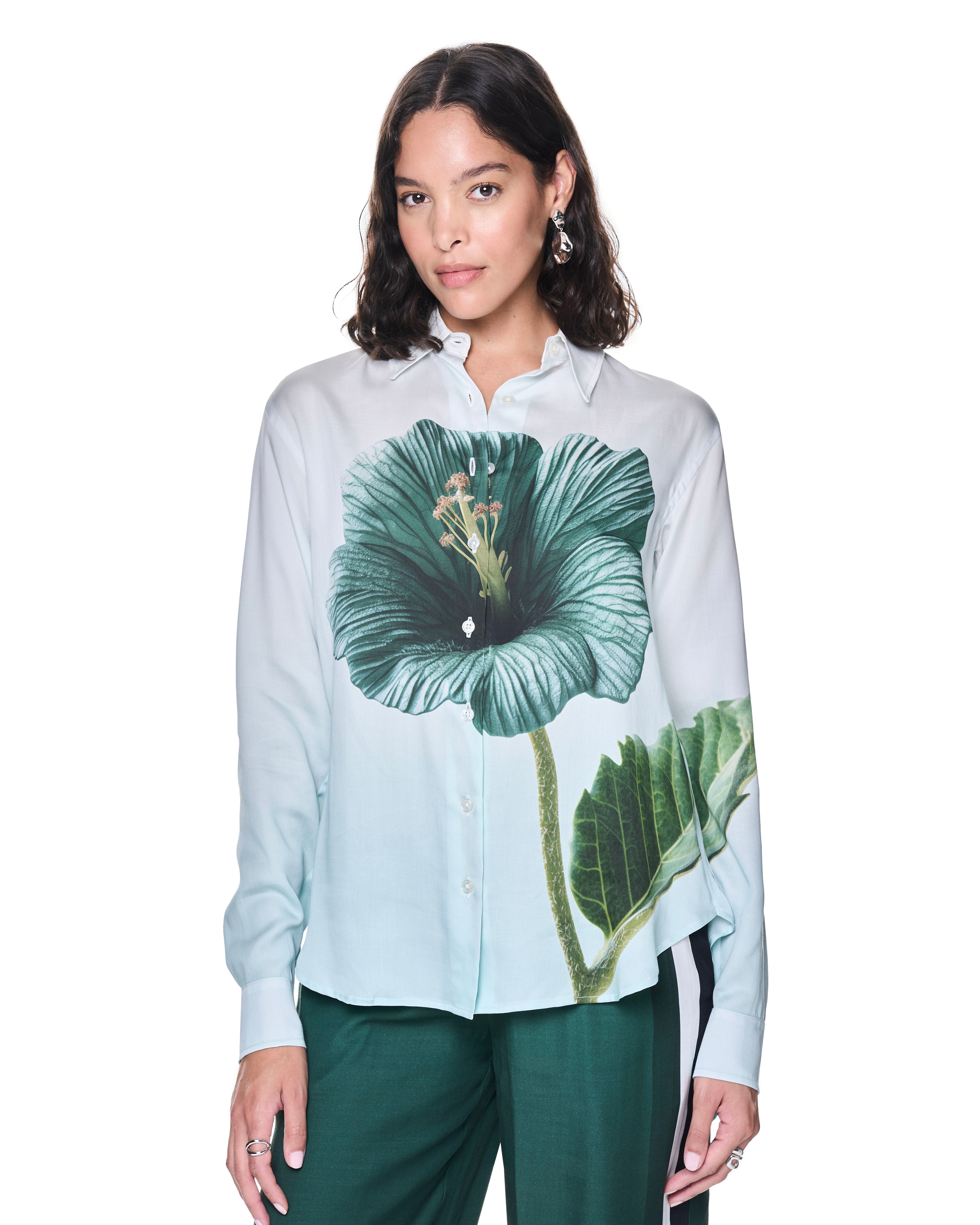 Annie Shirt | Stormy Hibiscus