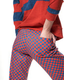 Cropped Alexa Jean | Blue Orange Grid