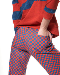 Cropped Alexa Jean | Blue Orange Grid