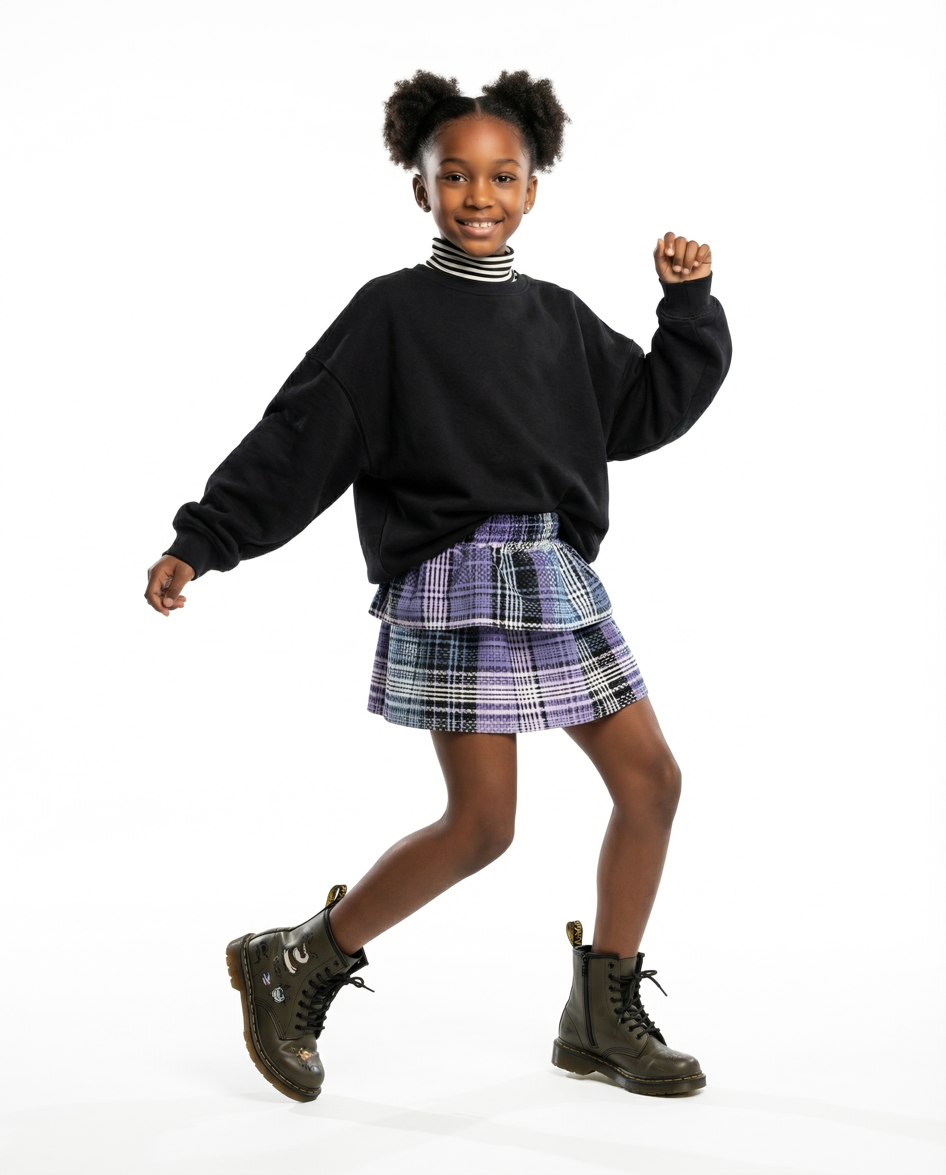 KID Ruffle Skirt | Huckleberry Plaid