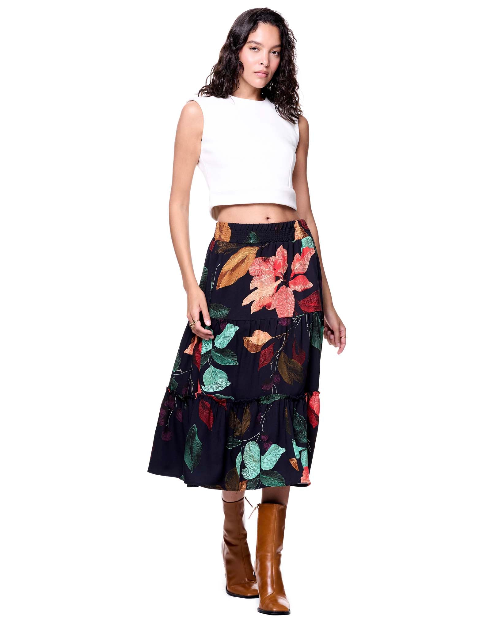 Maddie Skirt | Black Harvest Florals