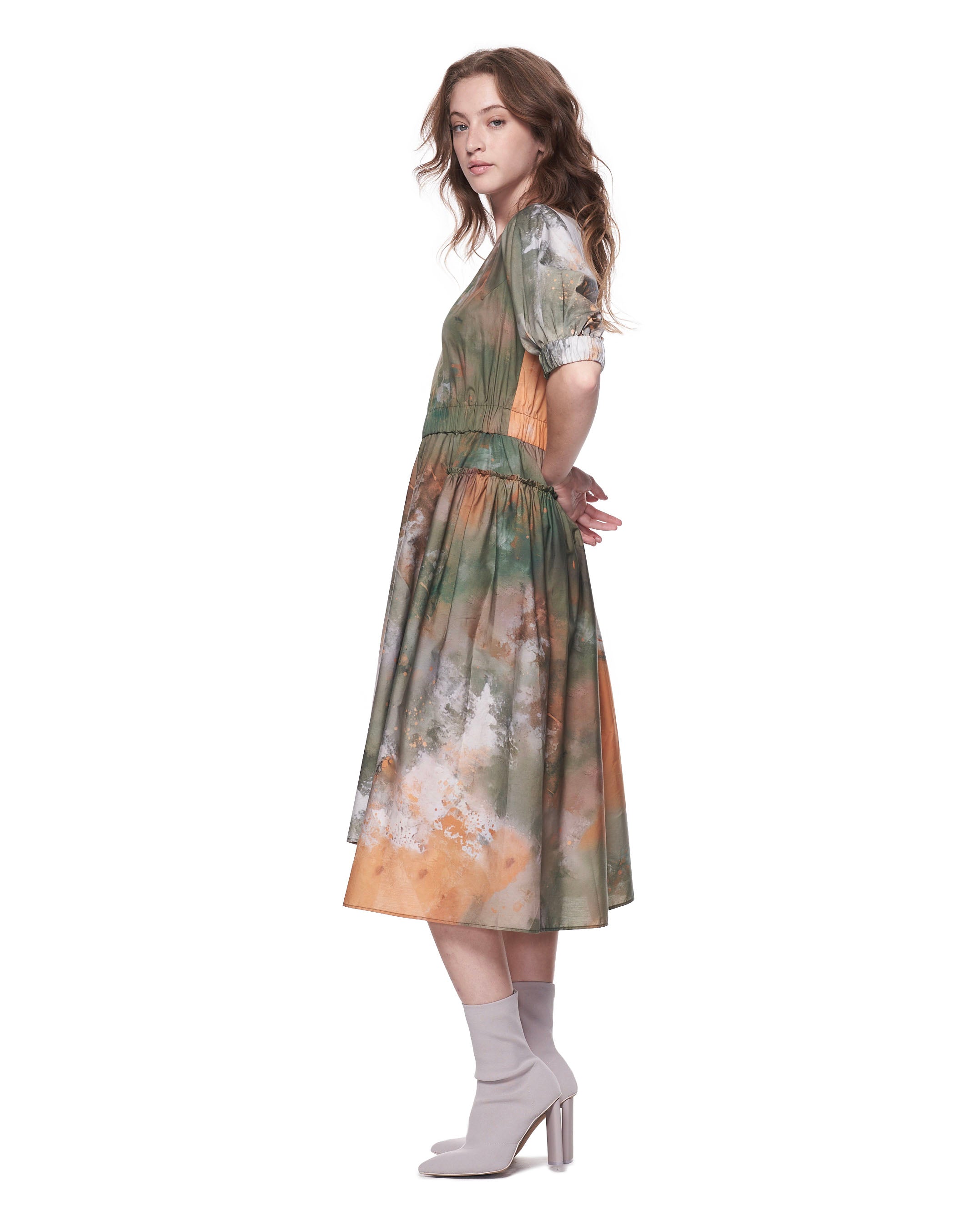 Sophia Dress | Olive Mural