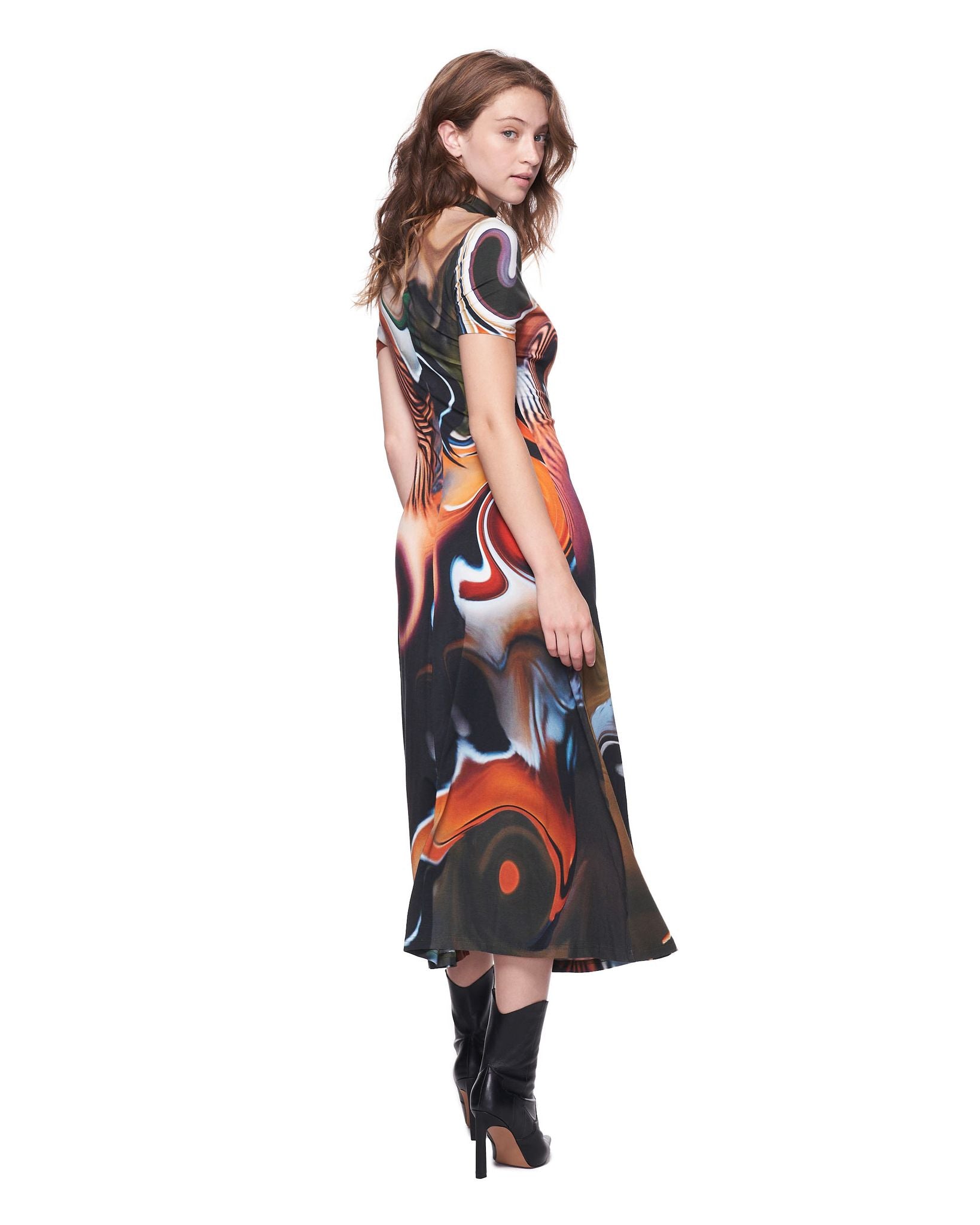 Lola Dress | Mandarin Swirl