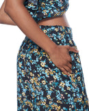 Billie Pant | Blue Autumn Blooms