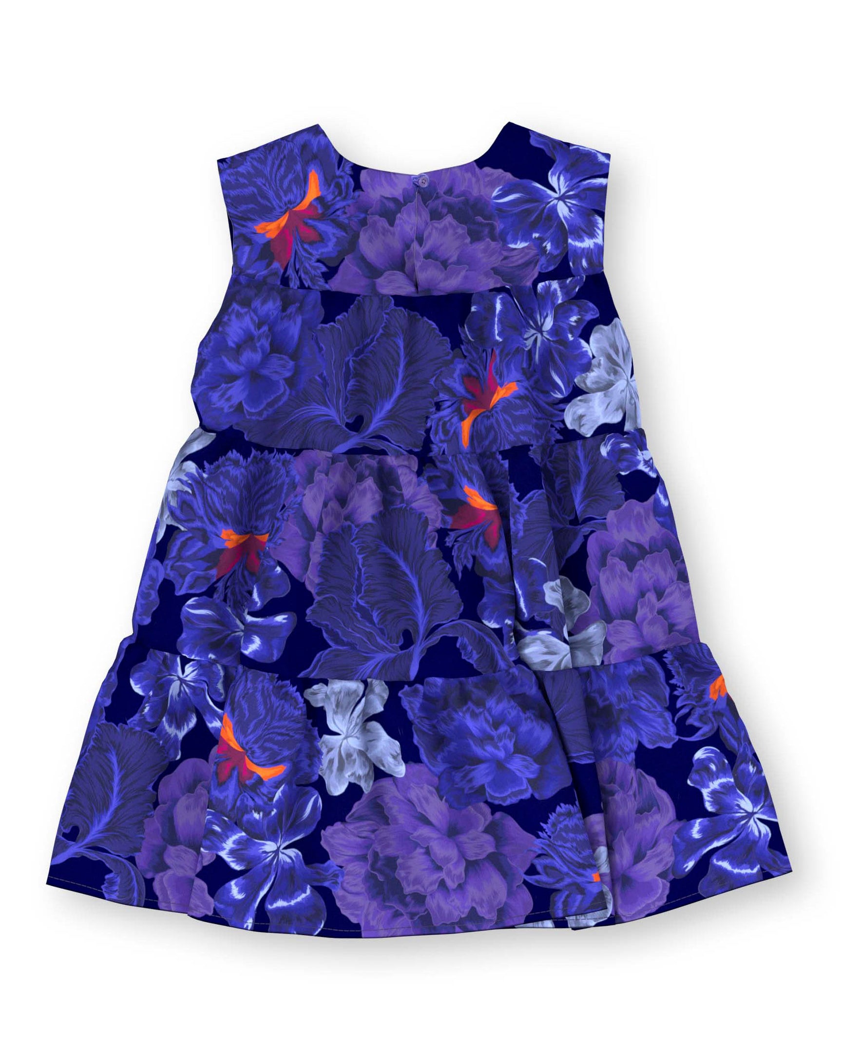 KID Ruffle Dress | Indigo Iris