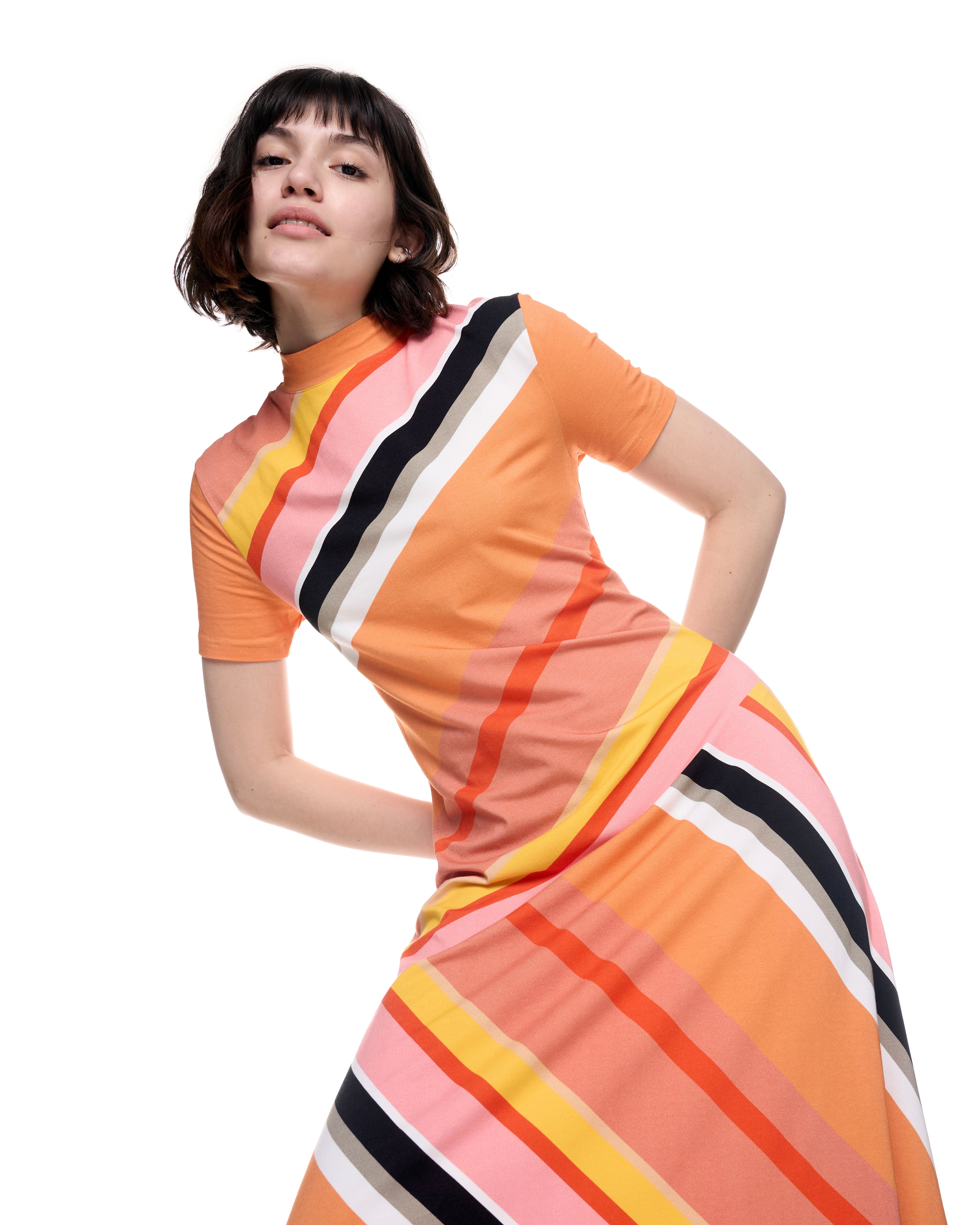 Lola Dress | Peach Stripes