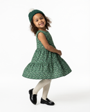 KID Ruffle Dress | Green Primrose