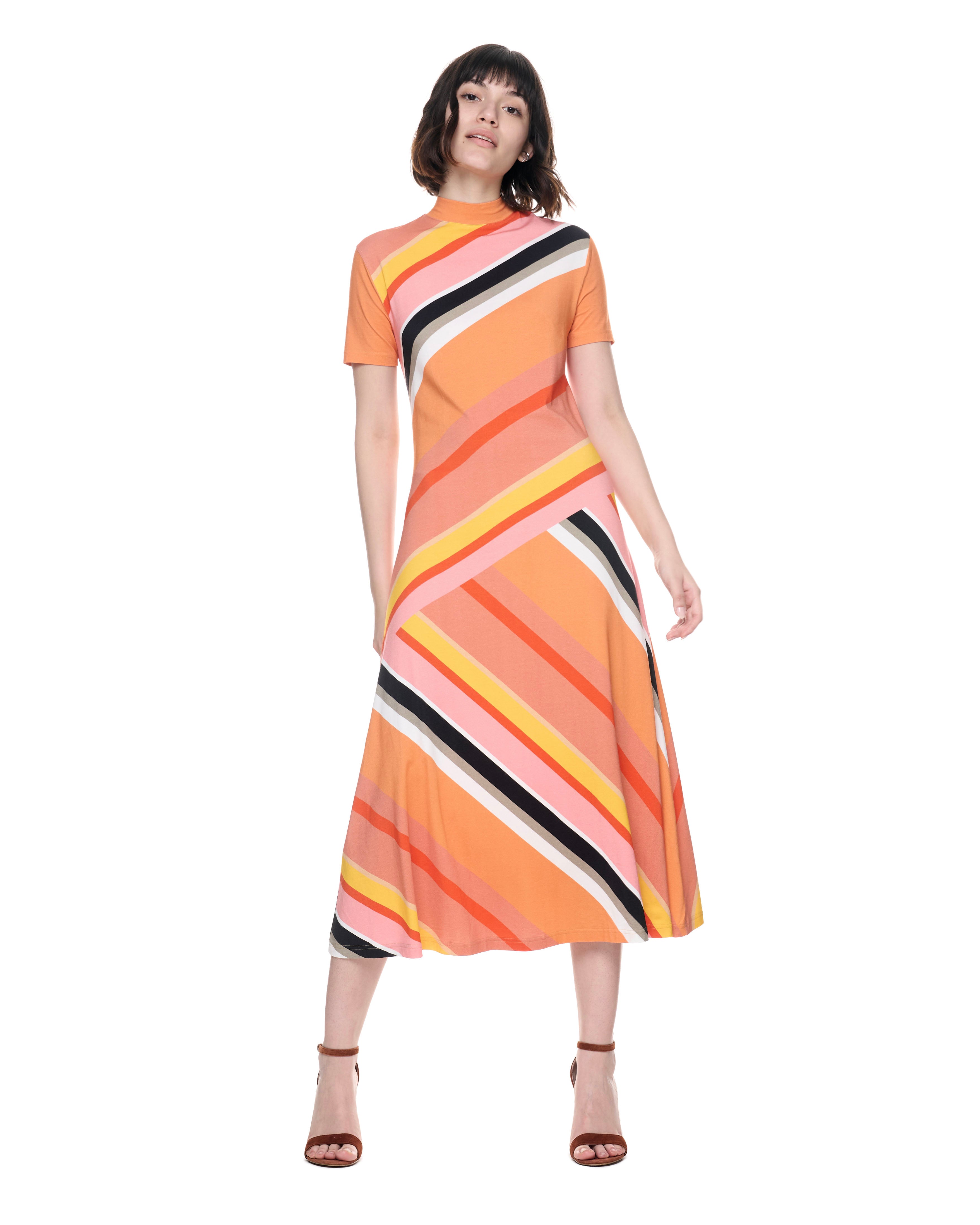 Lola Dress | Peach Stripes