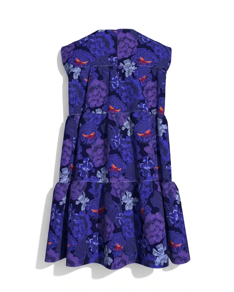 KID Ruffle Dress | Sapphire Iris