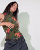 Sleeveless Turtleneck | Olive Harvest Florals