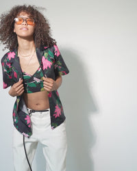 Daniel Camp Shirt | Black Beach Florals