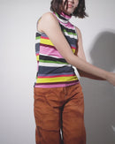Sleeveless Turtleneck | Flavor Burst Stripes