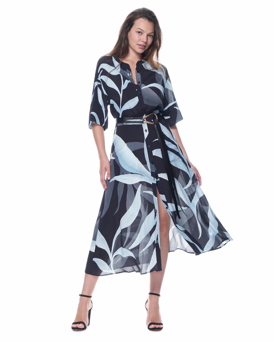 Cobie Shirtdress | Aqua Jungle