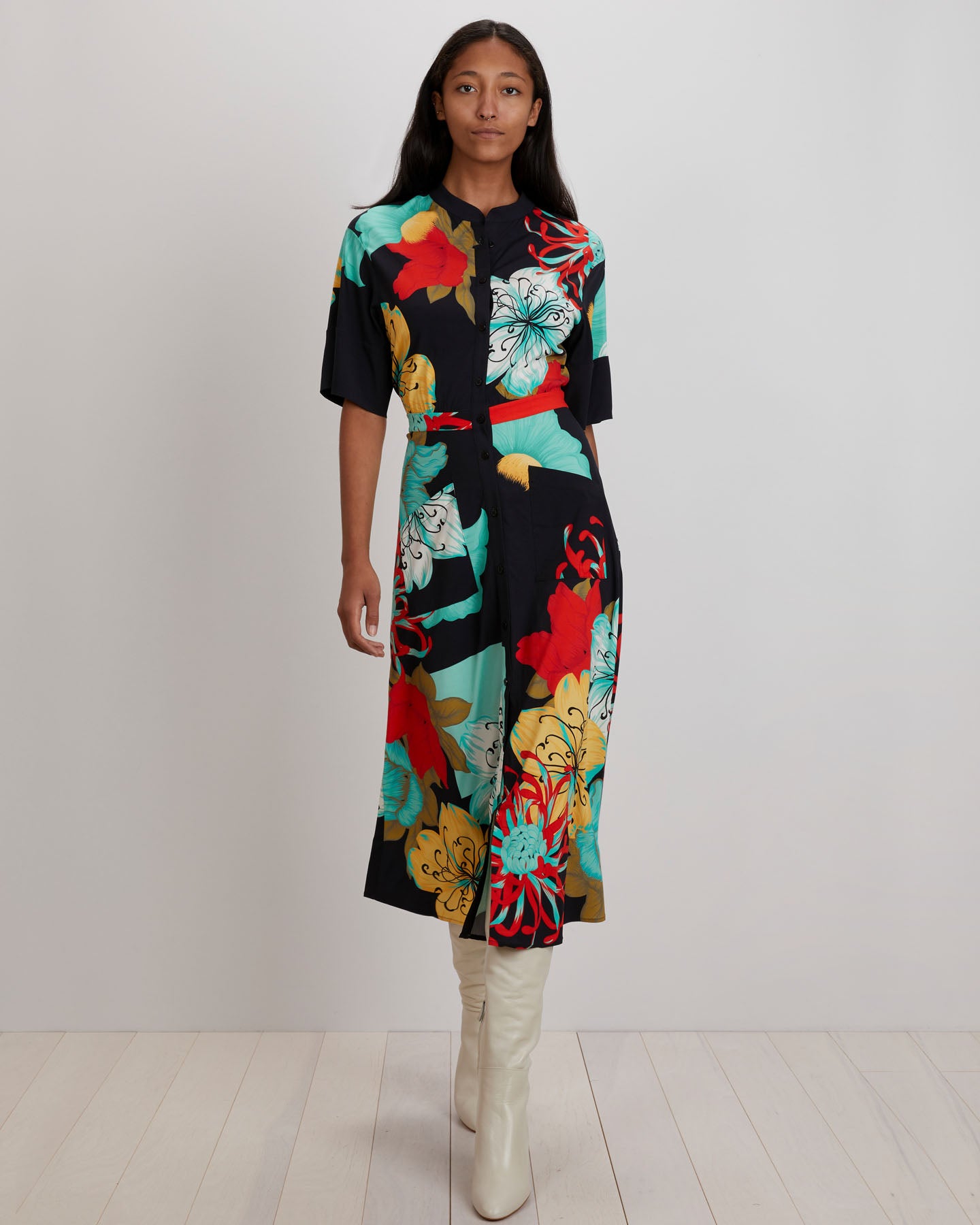 Cobie Shirtdress | Black Camellia