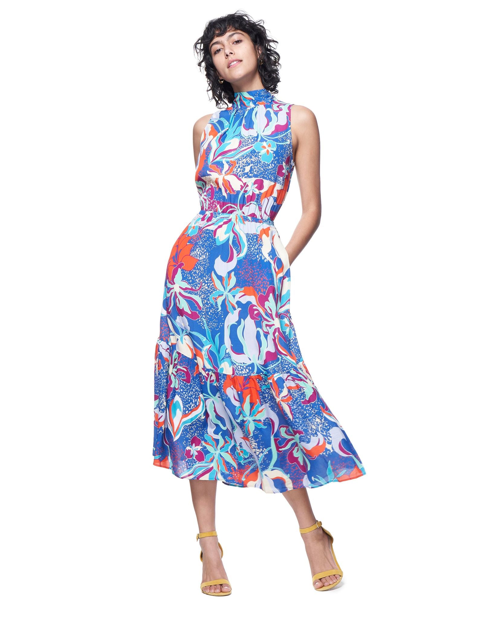 Jia Dress | Blue Tropics