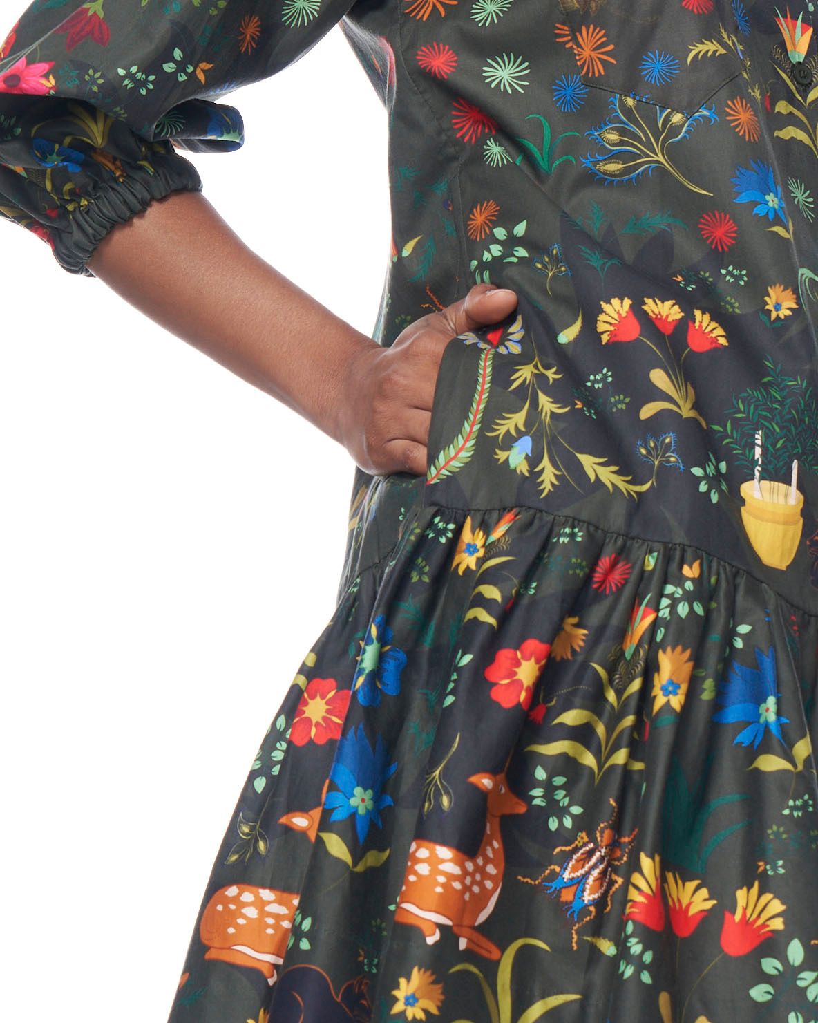 Sasha Shirtdress | Olive Palampore