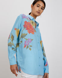 Zoe Shirt | KIT Blue Stitch Florals
