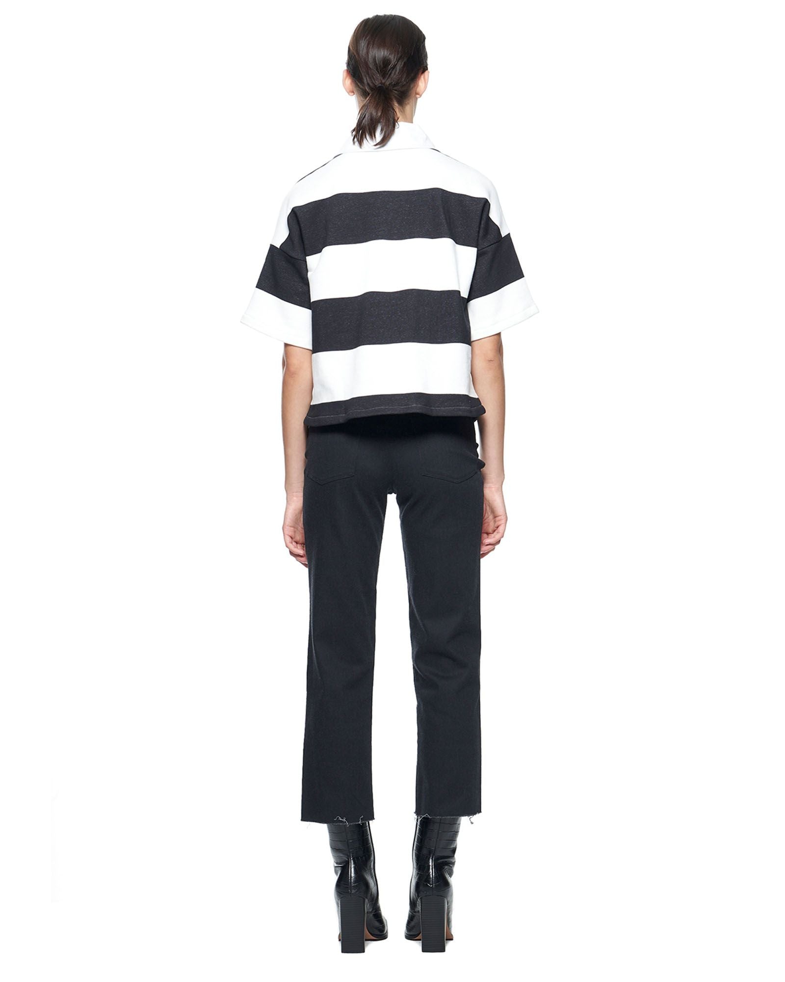 Rugby Shirt | Black and White Stripe