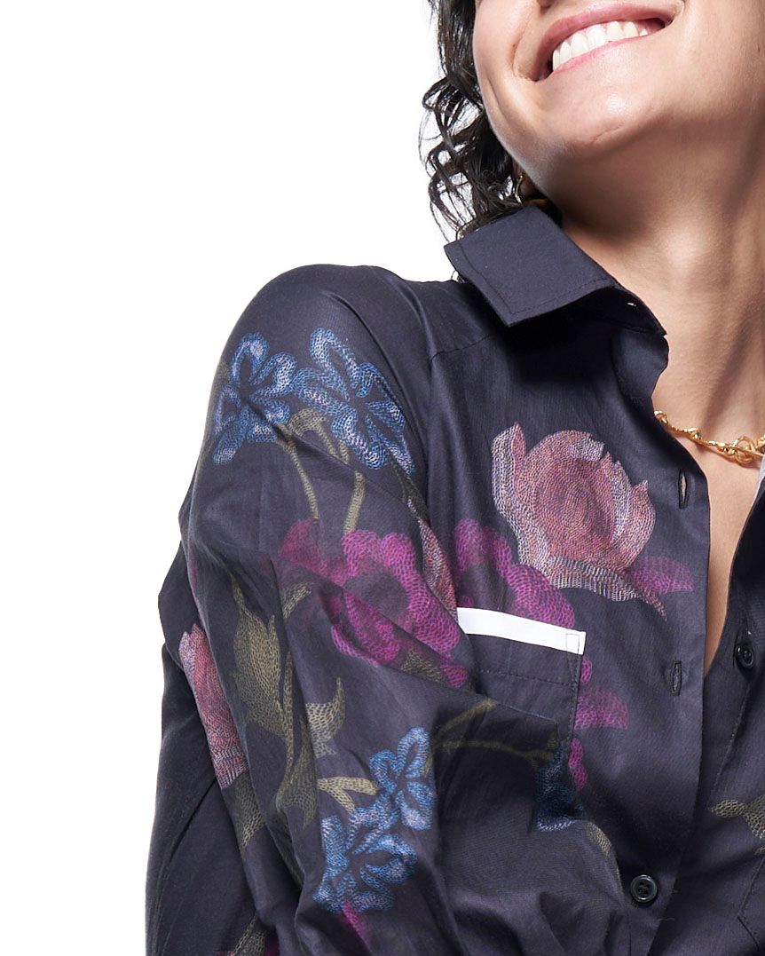 Sasha Shirtdress | Black Stitch Florals