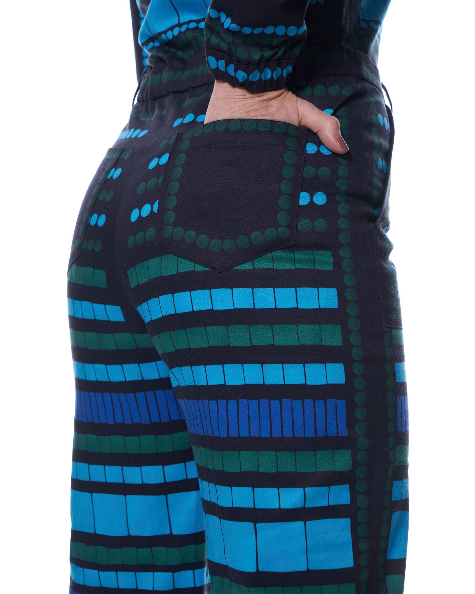 Alex Jumpsuit | Cyan Mosaic | THE KIT.