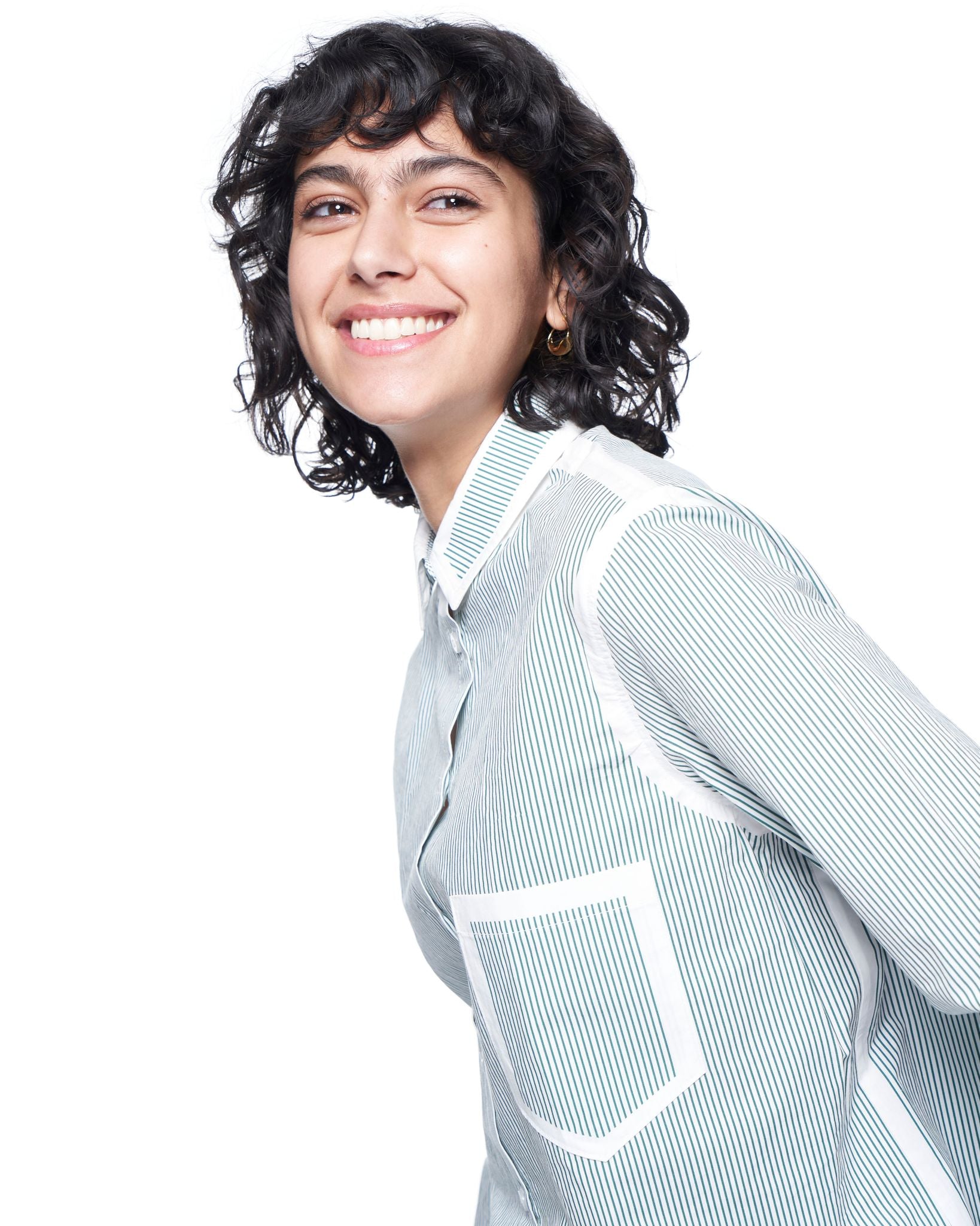 Zoe Shirt | Green Prep Stripe