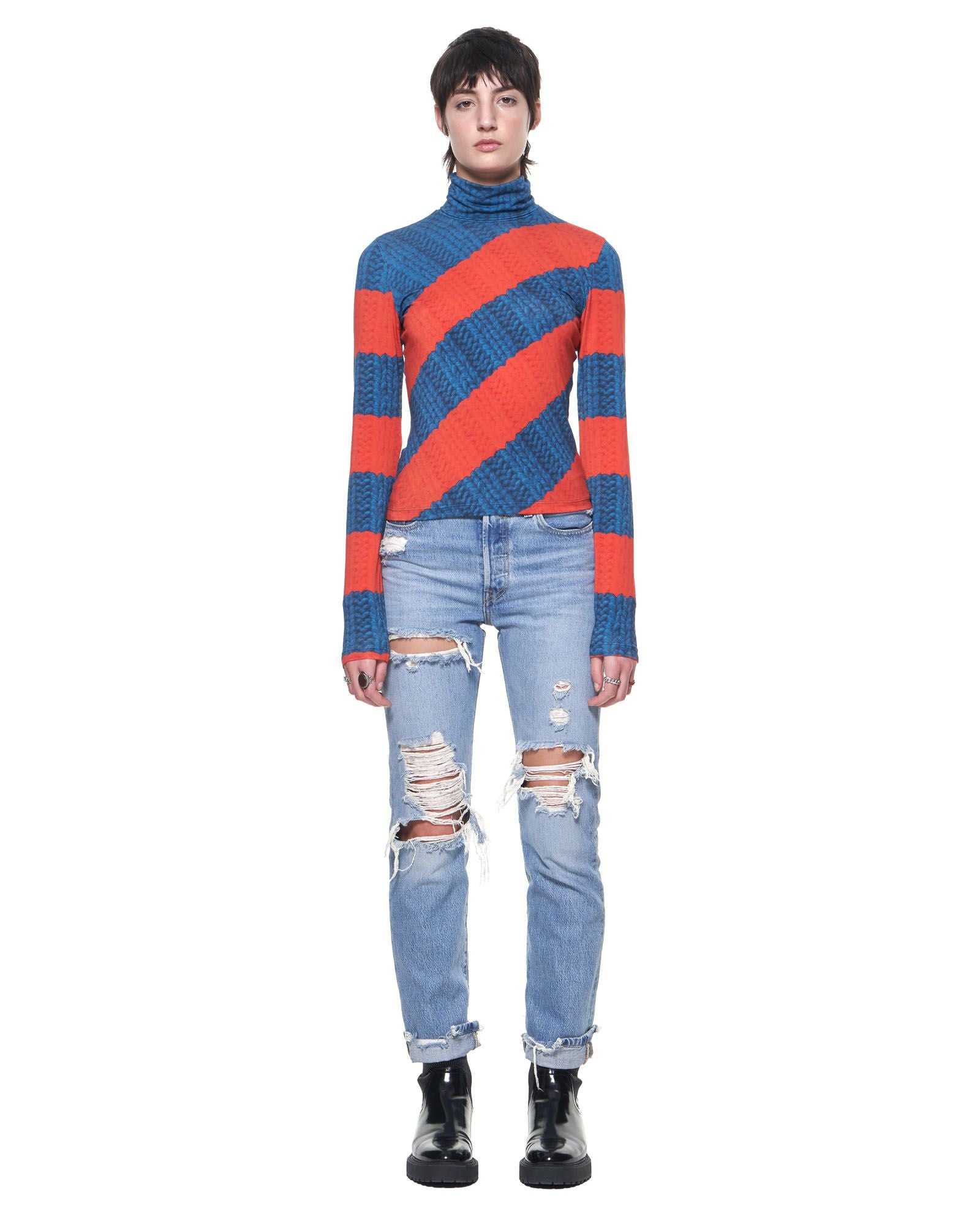 Saint Laurent Men's Mosaic-effect Crewneck Sweater