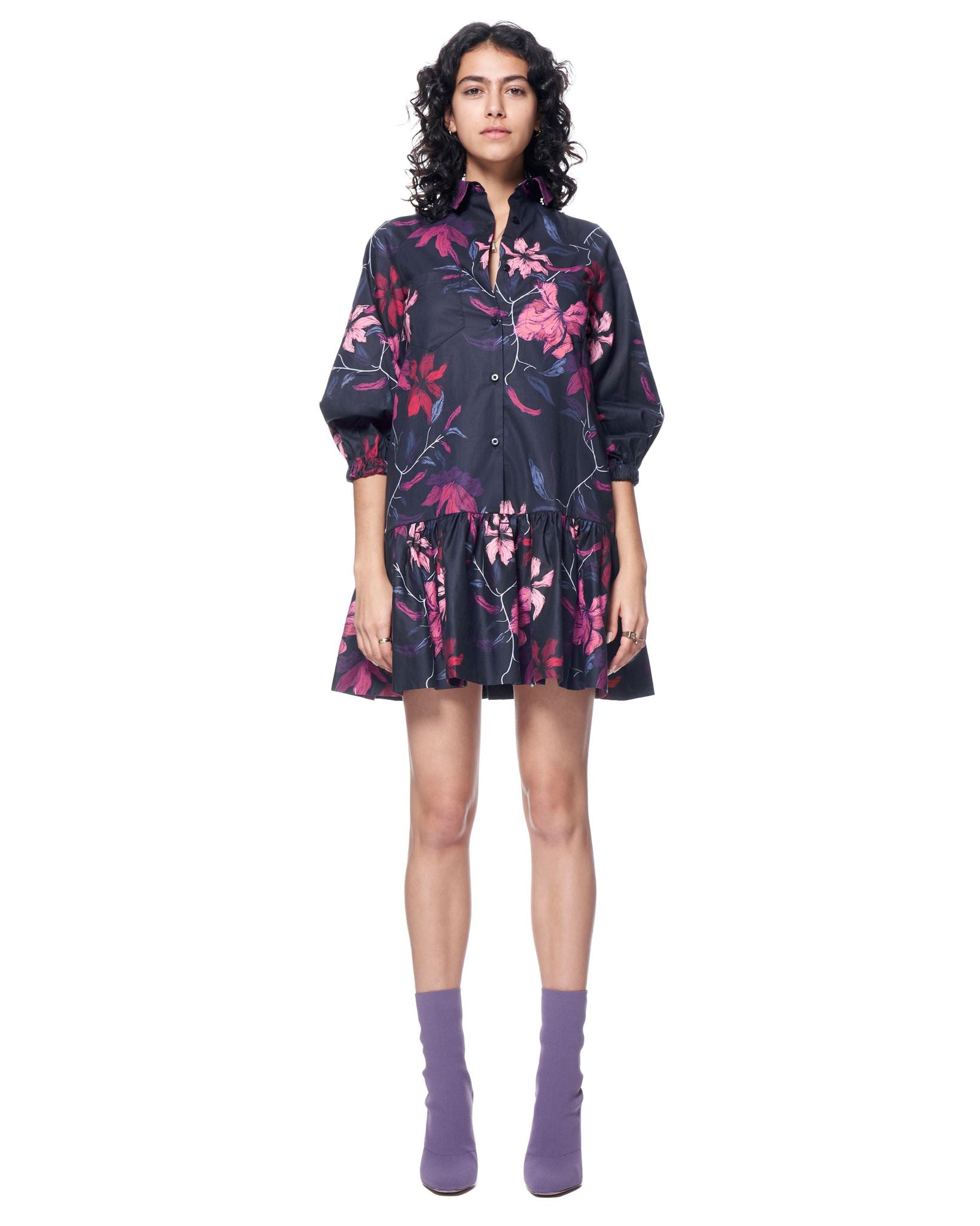 Sasha Shirtdress | Berry Upstate Florals