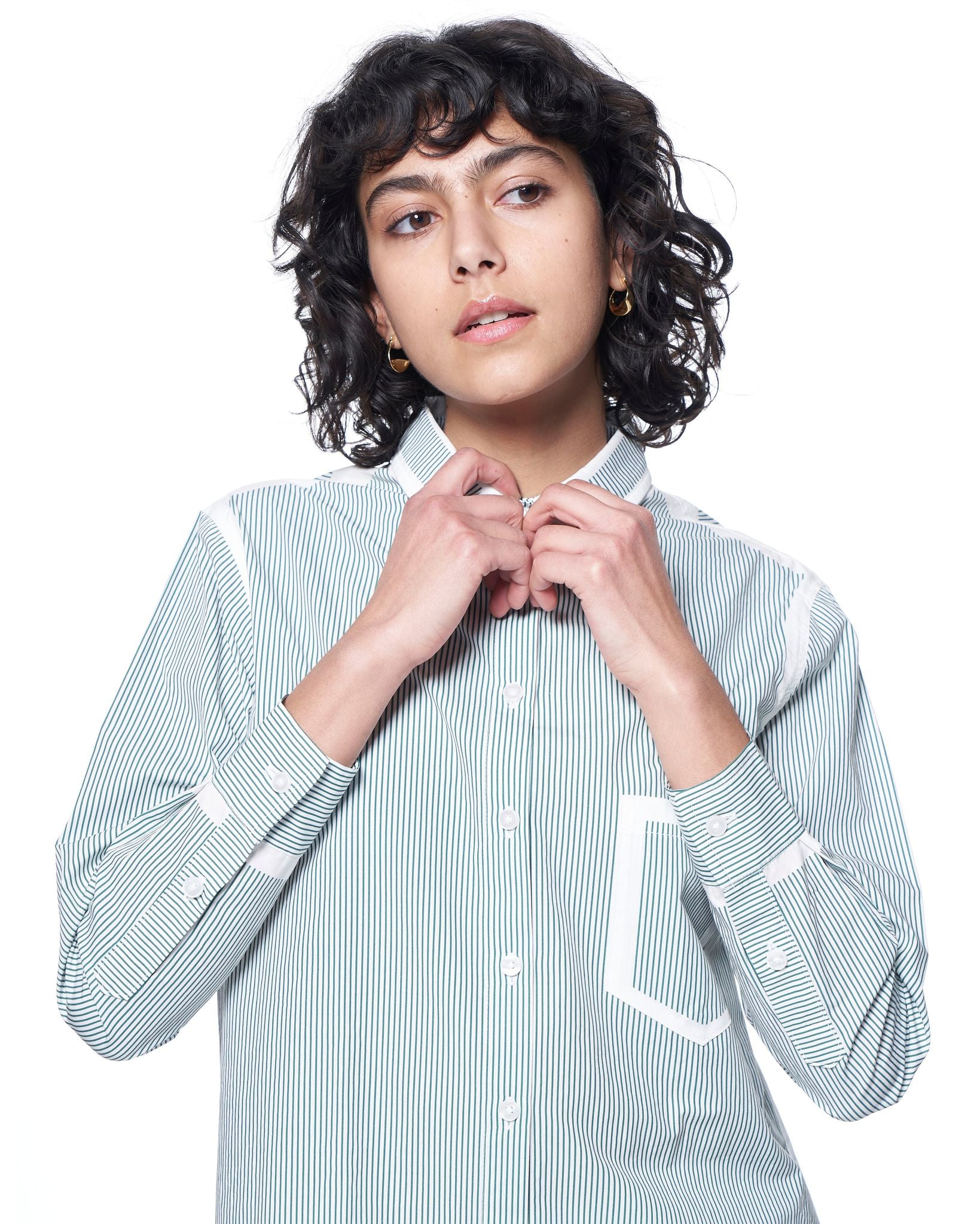 Zoe Shirt | Green Prep Stripe