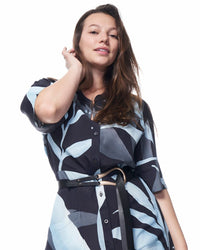 Cobie Shirtdress | Aqua Jungle