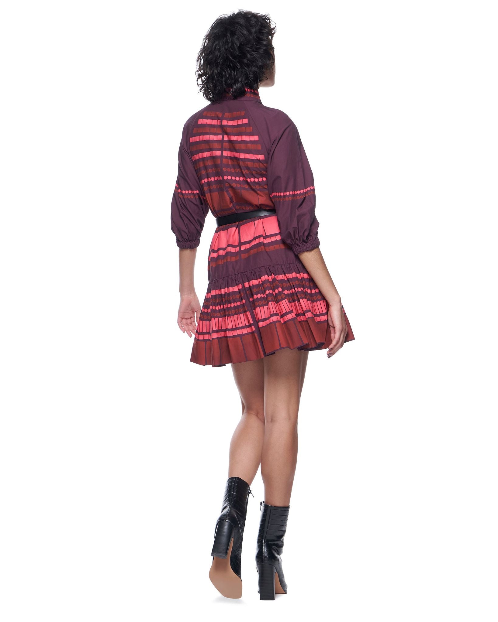 Sasha Shirtdress | Raspberry Mosaic